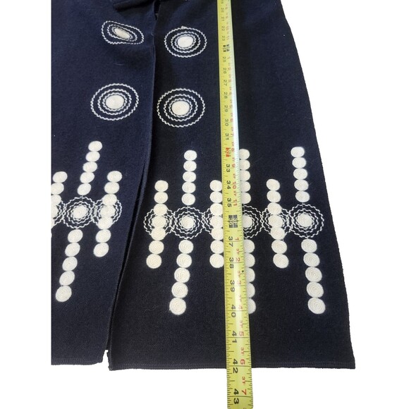 VTG VICTOR COSTA Embroidered BLACK/WHITE Wool Coat Sweater Heavy Women’s XS - Picture 16 of 16